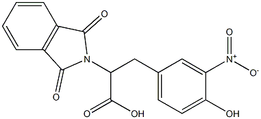 1,3-Dioxo-α-(4-hydroxy-3-nitrophenylmethyl)-2-isoindolineacetic acid Struktur
