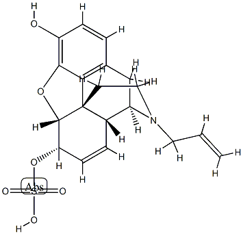 7,8-Didehydro-4,5α-epoxy-17-(2-propenyl)morphinan-3,6α-diol 6-sulfuric acid 结构式