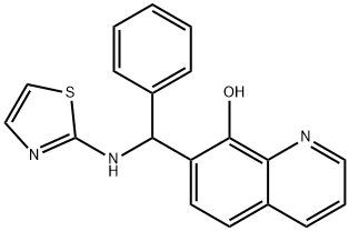 7-[α-(Thiazol-2-ylamino)benzyl]-8-quinolinol 结构式