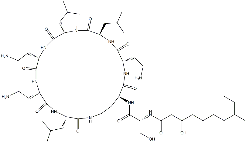 N2-[N-(3-Hydroxy-8-methyl-1-oxodecyl)-D-Ser-]cyclo[L-DAB*-L-DAB-D-Leu-L-Leu-L-DAB-L-DAB-L-Leu-]|