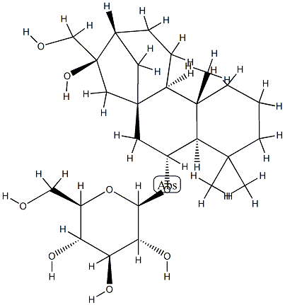 (16,17-Dihydroxykauran-6β-yl)-β-D-glucopyranoside,74008-26-7,结构式