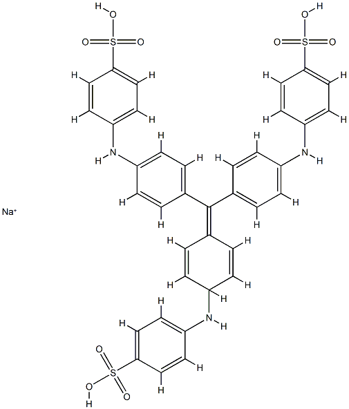 4-[[4-[二[4-[(4-磺基苯基)氨基]苯基]亚甲基]-2,5-环己二烯-1-基]氨基]苯磺酸二钠盐,7401-32-3,结构式