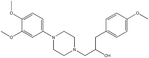α-(4-メトキシベンジル)-4-(3,4-ジメトキシフェニル)-1-ピペラジンエタノール 化学構造式