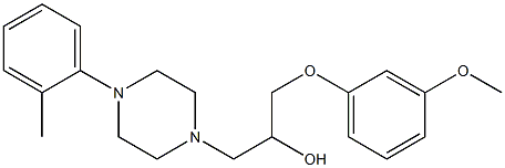 α-[(3-メトキシフェノキシ)メチル]-4-(o-トリル)-1-ピペラジンエタノール 化学構造式