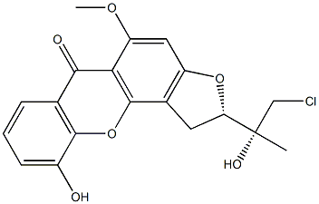 3',4'-deoxypsorospermin-4'-chloro-3'-ol 结构式