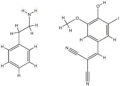 2-[(4-hydroxy-3-iodo-5-methoxy-phenyl)methylidene]propanedinitrile, 2- phenylethanamine|