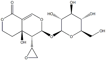 (4aR,5R,6S)-6-(β-D-Glucopyranosyloxy)-4,4a,5,6-tetrahydro-4a-hydroxy-5-[(S)-oxiran-2-yl]-1H,3H-pyrano[3,4-c]pyran-1-one 结构式