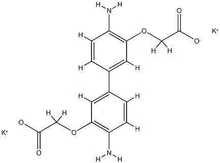 2,2'-[(4,4'-二氨基[1,1'-联苯]-3,3'-二基)二(氧基)]二乙酸二钾盐 结构式