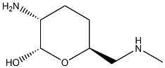 alpha-D-erythro-Hexopyranose, 2-amino-2,3,4,6-tetradeoxy-6-(methylamino)- (9CI) Structure