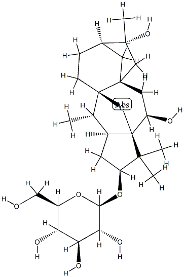 [(10S)-5,9-Epoxy-6β,16-dihydroxygrayanotoxan-3β-yl]β-D-glucopyranoside,74285-17-9,结构式