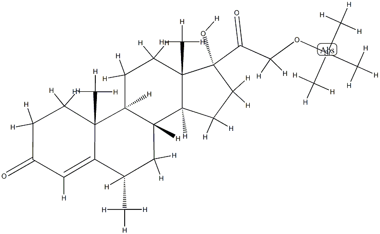 17-Hydroxy-6α-methyl-21-[(trimethylsilyl)oxy]pregn-4-ene-3,20-dione Structure