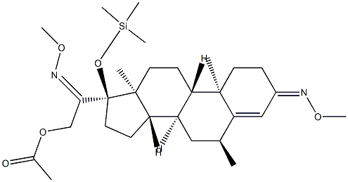21-アセトキシ-6α-メチル-17-[(トリメチルシリル)オキシ]プレグナ-4-エン-3,20-ジオンビス(O-メチルオキシム) 化学構造式
