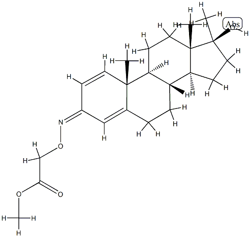 [[[17β-Hydroxy-17α-methylandrosta-1,4-dien-3-ylidene]amino]oxy]acetic acid methyl ester 结构式