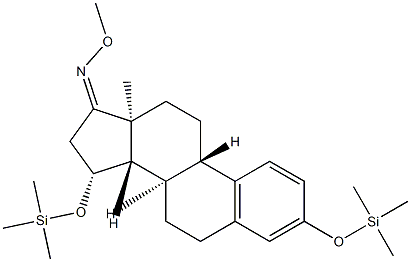 3,15β-ビス[(トリメチルシリル)オキシ]エストラ-1,3,5(10)-トリエン-17-オンO-メチルオキシム 化学構造式