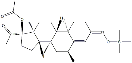 17-Acetoxy-6α-methyl-3-[[(trimethylsilyl)oxy]imino]pregn-4-en-20-one,74299-45-9,结构式