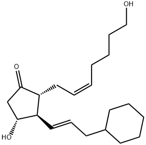 (2R)-3β-[(E)-3-シクロヘキシル-1-プロペニル]-4α-ヒドロキシ-2α-[(Z)-7-ヒドロキシ-2-ヘプテニル]シクロペンタノン 化学構造式