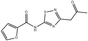 N-(3-(2-氧代丙基)-1,2,4-噻二唑-5(2H)-基亚基)呋喃-2-甲酰胺 结构式