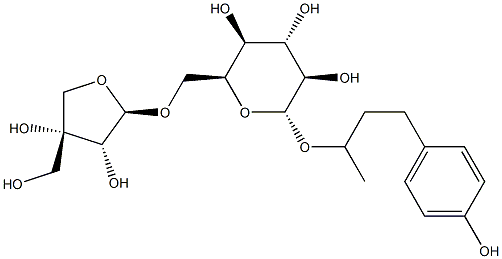 [(S)-3-(4-Hydroxyphenyl)-1-methylpropyl]6-O-D-apio-β-D-furanosyl-β-D-glucopyranoside,74390-35-5,结构式