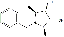3,4-Pyrrolidinediol, 2,5-dimethyl-1-(phenylmethyl)-, (2R,3R,4S,5S)-rel- (9CI) Struktur