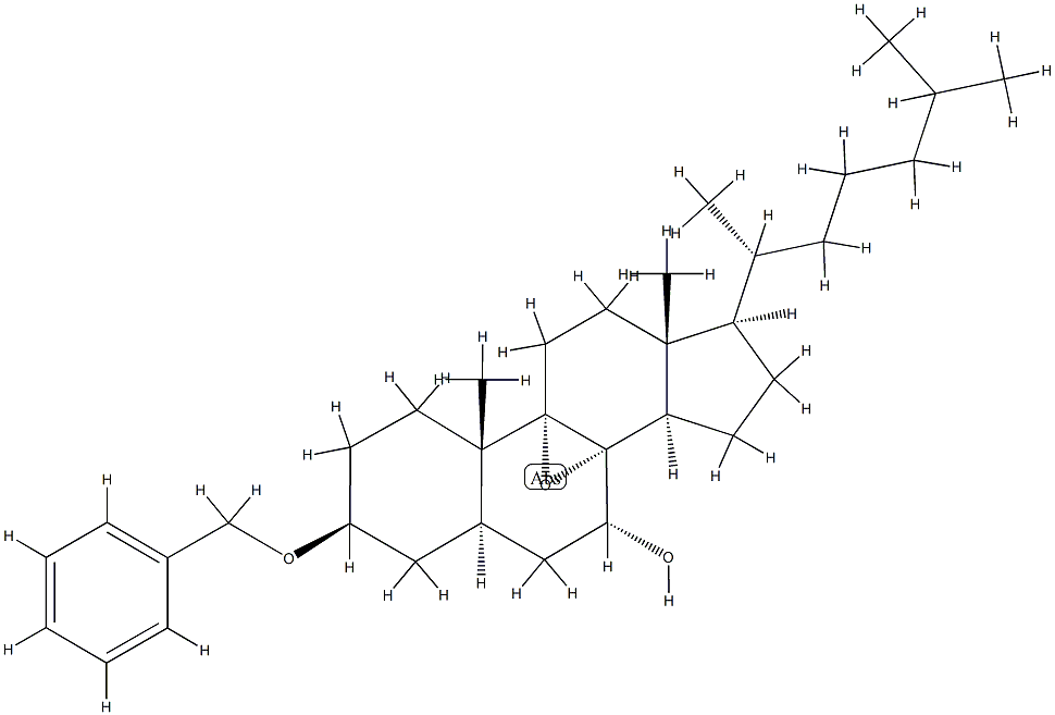 3β-(Benzyloxy)-8α,9-epoxy-5α-cholestan-7α-ol,74420-81-8,结构式