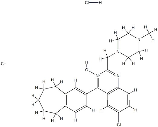 4-(10-bicyclo[5.4.0]undeca-8,10,12-trienyl)-6-chloro-3-hydroxy-2-[(4-m ethylpiperazin-1-yl)methyl]quinazoline chloride hydrochloride 结构式