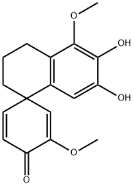 3',4'-Dihydro-6',7'-dihydroxy-3,5'-dimethoxyspiro[2,5-cyclohexadiene-1,1'(2'H)-naphthalen]-4-one,74474-67-2,结构式