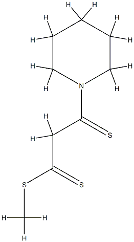 1-Piperidinepropane(dithioic)  acid,  -bta--thioxo-,  methyl  ester 结构式