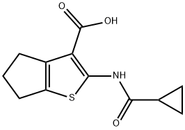 2-[(Cyclopropylcarbonyl)amino]-5,6-dihydro-4H-cyclopenta[b]thiophene-3-carboxylic acid,745798-05-4,结构式