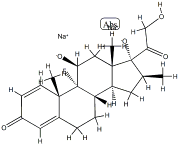 disodium (8S,9R,10S,11S,13S,14S,16S,17R)-9-fluoro-17-(2-hydroxyacetyl) -10,13,16-trimethyl-3-oxo-6,7,8,11,12,14,15,16-octahydrocyclopenta[a]p henanthrene-11,17-diolate 结构式