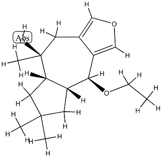 4β-Ethoxy-4,4aβ,5,6,7,7aβ,8,9-octahydro-6,6,8-trimethylazuleno[5,6-c]furan-8β-ol 结构式