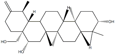 (18α,19α)-ウルサ-20(30)-エン-3β,16β,28-トリオール 化学構造式