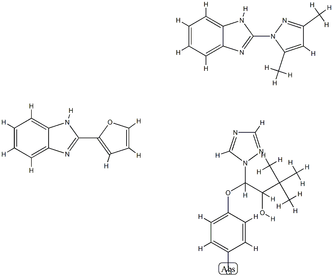 1H-1,2,4-Triazole-1-ethanol, beta-(4-chlorophenoxy)-alpha-(1,1-dimethy lethyl)-, mixt. with 2-(3,5-dimethyl-1H-pyrazol-1-yl)-1H-benzimidazole  and 2-(2-furanyl)-1H-benzimidazole Structure