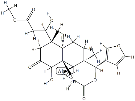 5-De(1-hydroxy-1-methylethyl)-7-deoxo-1,2-dihydro-1,7-dihydroxy-6-oxoobacunoic acid methyl ester Struktur