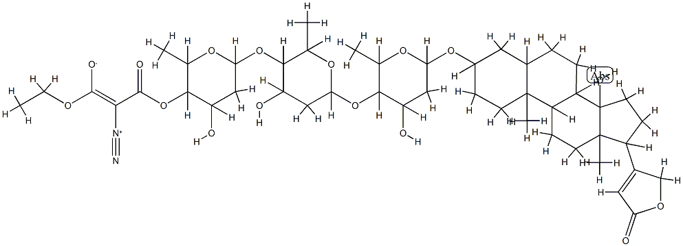 4'''-(2-ethyldiazomalonyl)digitoxin 结构式