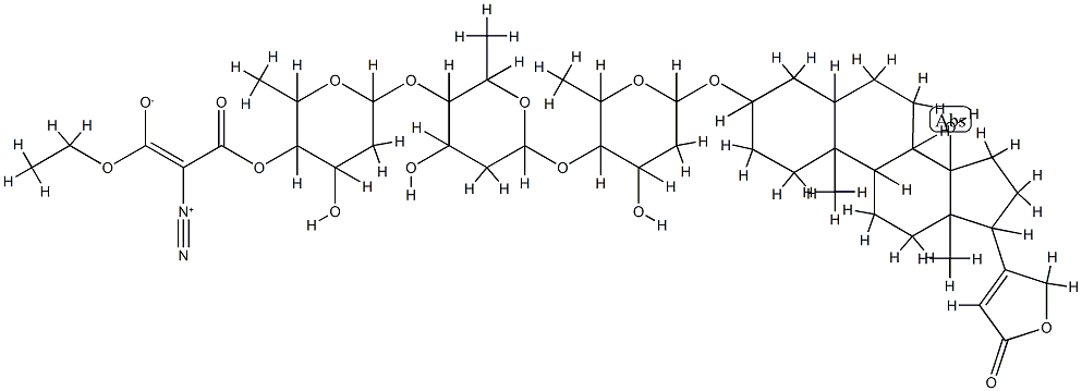 4'''-(2-ethyldiazomalonyl)digitoxin,74746-51-3,结构式