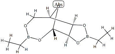 1-O,5-O:2-O,3-O-ビス(エチルボランジイル)-β-D-リボフラノース 化学構造式
