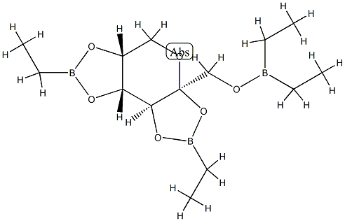 2-O,3-O:4-O,5-O-Bis(ethylboranediyl)-1-O-(diethylboryl)-β-D-fructopyranose,74779-79-6,结构式