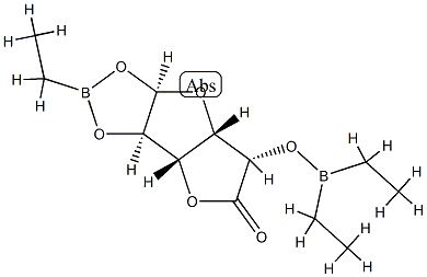1-O,2-O-(Ethylboranediyl)-5-O-(diethylboryl)-α-D-glucofuranuronic acid γ-lactone Struktur