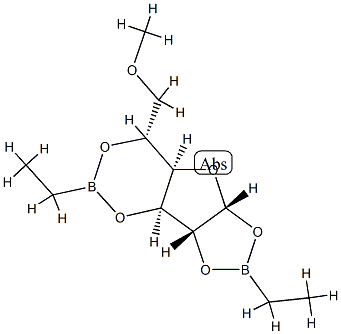 1-O,2-O:3-O,5-O-Bis(ethylboranediyl)-6-O-methyl-α-D-glucofuranose 结构式