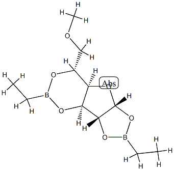 1-O,2-O:3-O,5-O-Bis(ethylboranediyl)-6-O-methyl-α-D-glucofuranose,74792-97-5,结构式