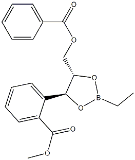 (4S)-2-Ethyl-1,3,2-dioxaborolane-4β,5α-dimethanol dibenzoate 结构式