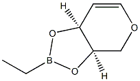 1,5-アンヒドロ-3-O,4-O-(エチルボランジイル)-2-デオキシ-D-erythro-ペンタ-1-エニトール 化学構造式