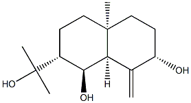 (8aS)-Decahydro-2α-(1-hydroxy-1-methylethyl)-4aα-methyl-8-methylene-1β,7α-naphthalenediol 结构式