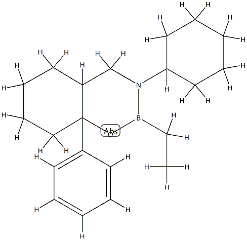 3-シクロヘキシル-2-エチルオクタヒドロ-8a-フェニル-2H-1,3,2-ベンゾオキサザボリン 化学構造式