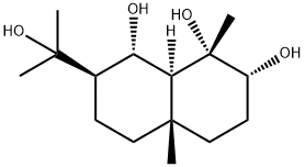 (8aS)-デカヒドロ-7β-(1-ヒドロキシ-1-メチルエチル)-1,4aβ-ジメチル-1α,2α,8α-ナフタレントリオール 化学構造式
