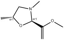 Oxazolidine, 2-(1-methoxyethenyl)-3,5-dimethyl-, (2R,5R)-rel- (9CI) Struktur