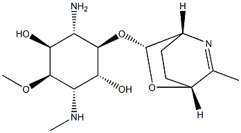 4-Amino-1,4-dideoxy-6-O-methyl-1-(methylamino)-3-O-[(1R,4R)-6-methyl-2-oxa-5-azabicyclo[2.2.2]oct-5-en-3α-yl]-L-chiro-inositol,74918-32-4,结构式