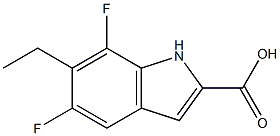 1H-Indole-2-carboxylicacid,6-ethyl-5,7-difluoro-(9CI) Struktur