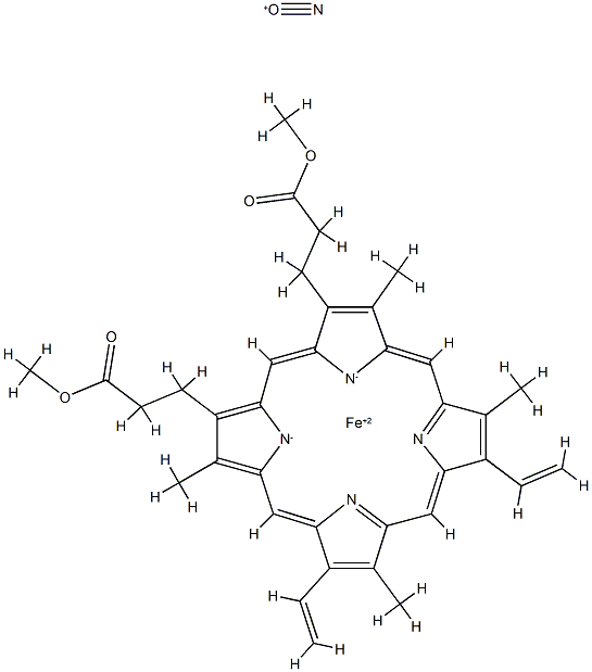 nitrosyl(protoporphyrin IX dimethyl ester)iron II Structure