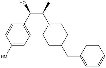 (1S*,2S*)-threo-2-(4-Benzylpiperidino)-1-(4-hydroxyphenyl)-1-propanolhemitartrate 结构式